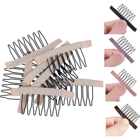 Perückenkamm – 24-teilig – Stahl und Stoff – 7 Zinken – Sicherer Halt – Blond (1/5)