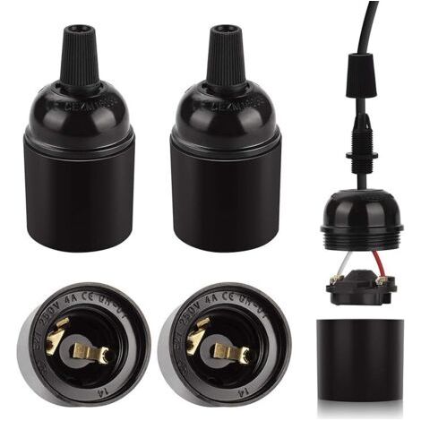 Pair 4 pièces E27 bakélite lumière corps tête de lampe avec 007 boucle de fil bricolage accessoires d'éclairage lampe tête support de lampe (1/5)