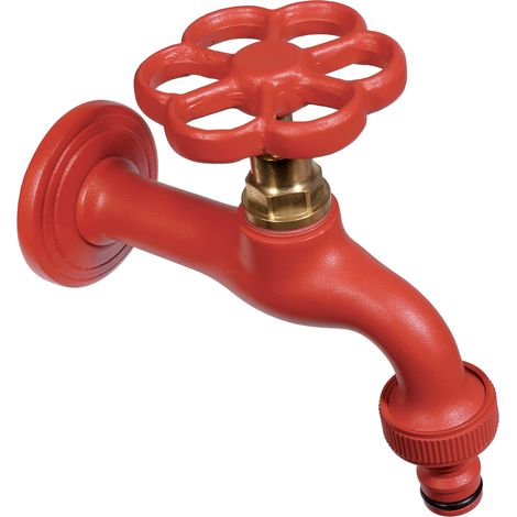 Rubinetto Colorato per Fontana da Giardino in Ottone Belfer RUB/024 Rosso