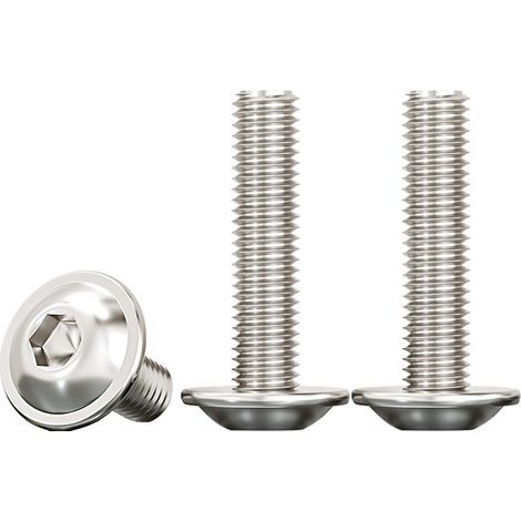 Vis à Tête Bombée avec Bride,M6x30mm Boulons à Six Pans Creux Acier Inoxydable A2 V2A Vis de Serrure pour Les Connexions Mécaniques,20 Pièces (1/5)
