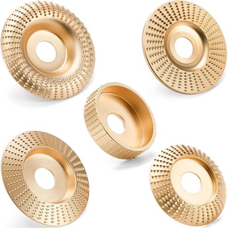 Un ensemble de 5 disques pour meuleuse d'angle - 125 mm - accessoires de ponçage pour le travail du bois - ensemble d'outils pour le travail du bois - pour le façonnage du bois - disques à sculpter (o (1/5)