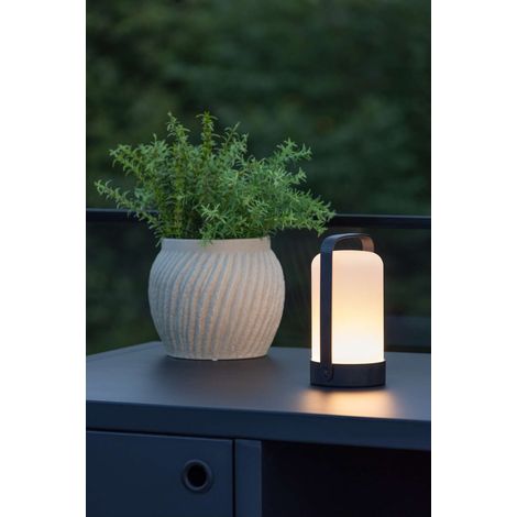 Fern lampe de table LED pour l'extérieur noir.