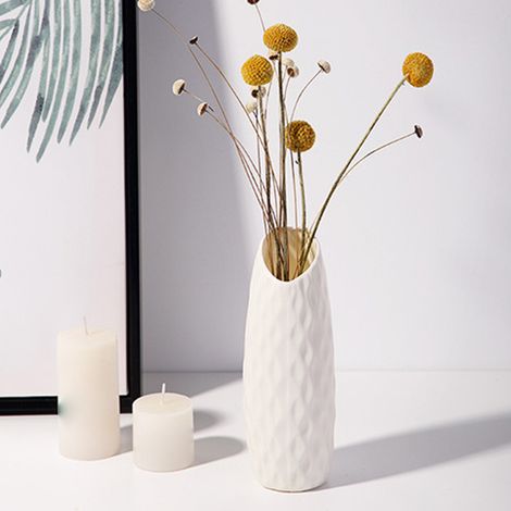 Vase à fleurs style nordique, décoration en simulation, pour salle à manger et salon, type C, blanc (1/5)