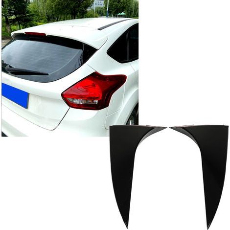 Aileron latéral de lunette arrière pour Ford Focus hatchback 2015-2018, noir brillant. (1/2)