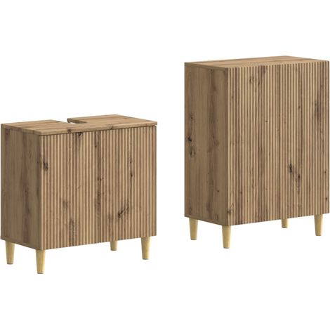 2 Piece Bathroom Cabinet Set ARNHEM Artisan Oak Engineered Wood vidaXL (1/5)