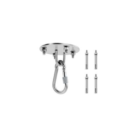 Drehbarer Deckenhaken, robuster Edelstahl, Tragkraft 450 kg, mit Schraubbefestigung für Hängesessel, Schaukel, Yogahandtuch, Boxsack, Hängematte - Crezuo (1/4)