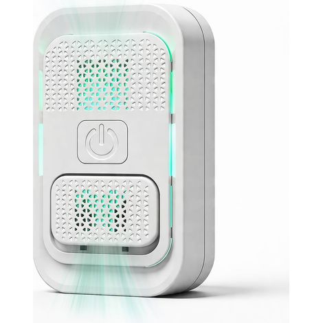 Purificatore d'aria ionizzatore bianco senza filtro, plug-in (1 pezzo), contro fumo, polvere e odori di animali domestici, per camera da letto, bagno e cucina. (1/5)