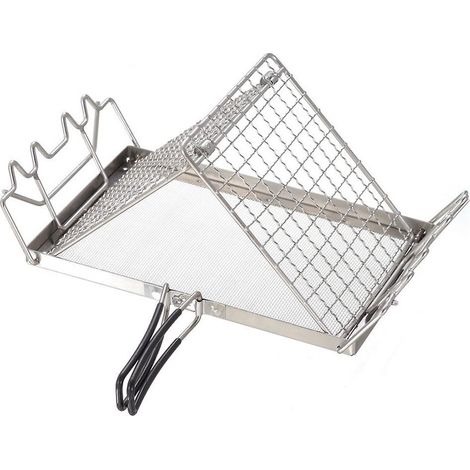 Folding Camp Stove Toaster Stainless Steel Bread Toaster Rack for Camping Backpacking Picnic