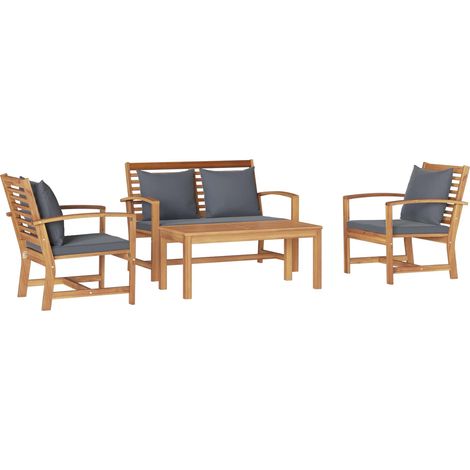 Maison Exclusive - Gartensofa-set 4 pcs Natur Massivholz Teak