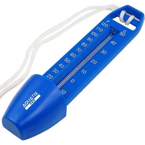 Grand thermomètre de piscine avec corde, poche intégrée et résistant aux éclats, idéal pour toutes les piscines extérieures/intérieures, spas, bains à remous et bassins (1/4)