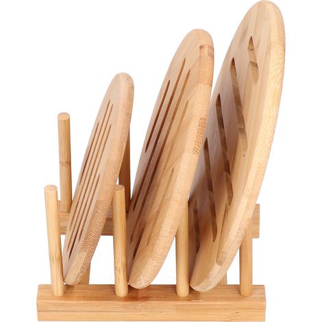 Lot de 6 sets de table ronds résistants à la chaleur, dessous de plat pour cuisine, protection de table, décoration de salle à manger. (1/5)