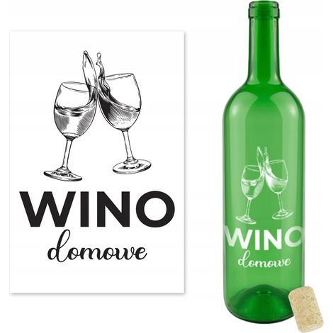 Bouteille de vin AVEC IMPRESSION 0,75 l VIN MAISON bouteilles en verre VERTES (1/5)