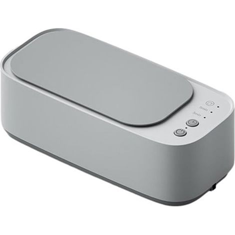 Nettoyeur de lunettes à ultrasons portable à haute fréquence，avec minuterie multifonctionnelle et nettoyage professionnel efficace (blanc)
