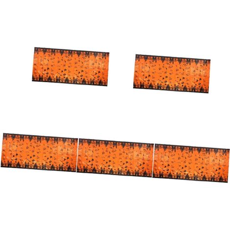 5 Ensembles Nappe D'halloween Assiettes Serviettes D'halloween Nappe Halloween Chemin De Table Halloween Nappe De Dîner Nappe De Table Thème Halloween Polyester Orange 2 Pièces 5 (1/5)