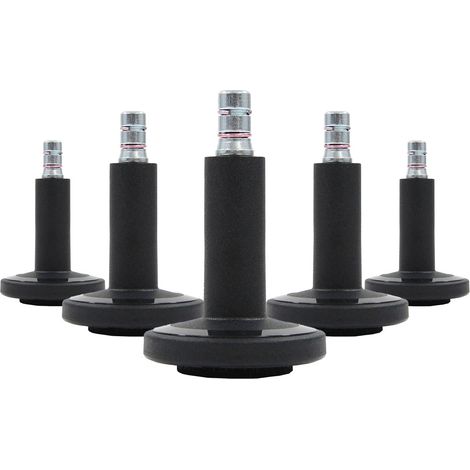 5x Bodengleiter STATO-M Stift 11 mm / 60 mm Standfüße mit Filz schwarz (5er Pack) hjh OFFICE