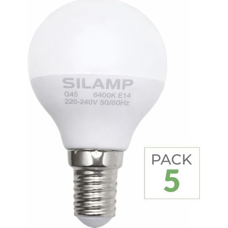 Ampoule E14 LED 8W 220V G45 300° - Pack de 5 / Blanc Neutre  - SILUMEN