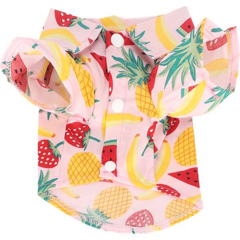 T-shirt imprimé fruits pour chien, respirant, tendance, mignon, pour le printemps et l'été, taille S (1/4)