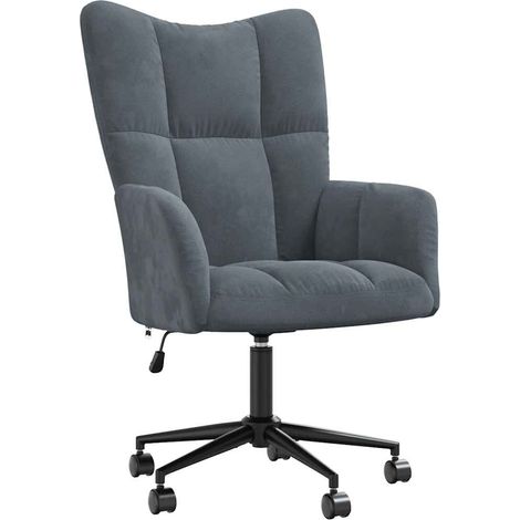 Sillón lounge sofá sillón con ruedas de diseño moderno en terciopelo gris oscuro DEC026695