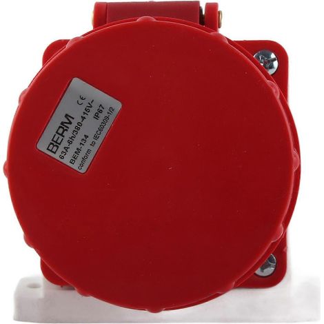 Connecteur industriel 3P+T 63A IP67 étanche IK07 résistant aux chocs, connecteur de câble électrique 380 (1/4)