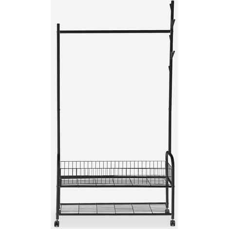 Kleiderständer mit Rädern Trolley aus Metall Lamy - Schwarz