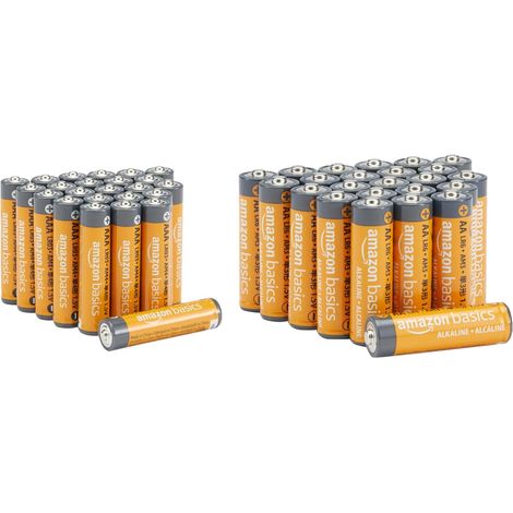 Lot de 48 piles alcalines haute performance AA et AAA, format économique, 24 piles AA et 24 piles AAA, 1,5 V, durée de conservation de 10 ans (1/5)