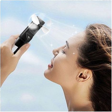 Ventilateur brumisateur portable rechargeable, 4 vitesses, noir (1/4)