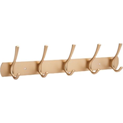 Wandkleiderständer mit 6 Haken, Edelstahlhaken für Kleidung und Handtücher (goldfarben, 6 Haken) (1/5)
