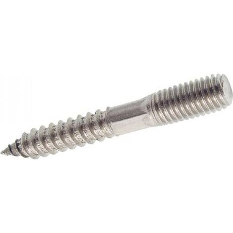 50 Pattes à Vis Filetage Bois et Métaux 10 x 80 mm - Inox A2 - D-Work
