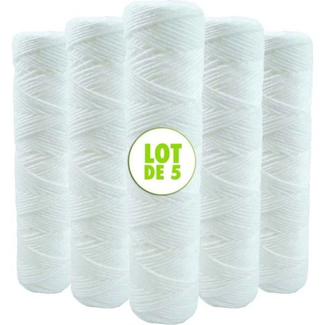 CSPARKV Pack of 5 Anti-Sediment Water Filter Bobbin Cartridges - Compatible with 10 inch Filter