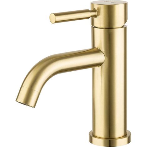Robinet de lavabo de salle de bain à poignée unique, robinet de lavabo carré en laiton, robinet d'eau froide G3/8 60 cm (1/5)
