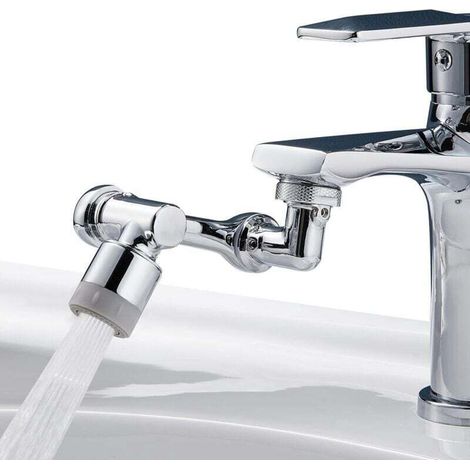 Multifunktionale drehbare Wasserhahnverlängerung, 1080° Messing-Wasserhahnverlängerung, wassersparender Wasserhahnadapter, verstellbarer Wasserhahnkopf (1/4)