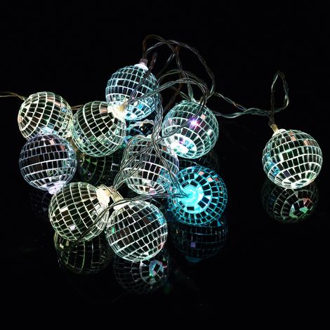 Guirlande Lumineuse Or 1.8m avec 10 Sphères Dorées de 5cm - Éclairage Chaleureux pour Décoration de Noël et Arbre de Noël (1/5)