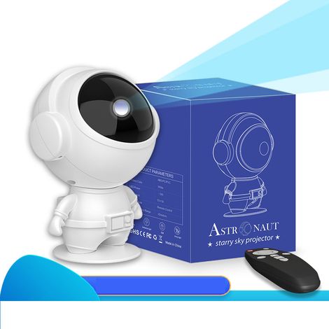 Filiyano – Lampe projecteur ciel étoilé astronaute – Lumière d'étoiles laser, veilleuse d'ambiance, décoration de table astronaute USB 5 V (emballage (1/5)