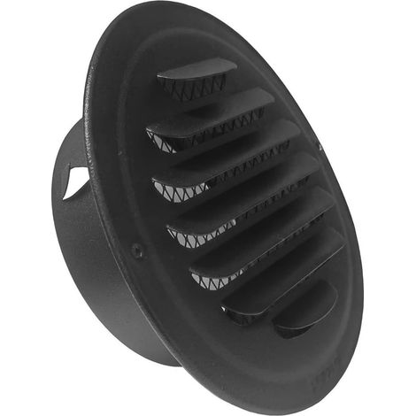 Grille d'aération 100mm en Acier Inoxydable Rond Grille de Ventilation de Tuyau d'échappement pour Ventilation des Cheminée, Cuisine, Salle de Bain (Noir-100mm/1 pièce) (1/5)