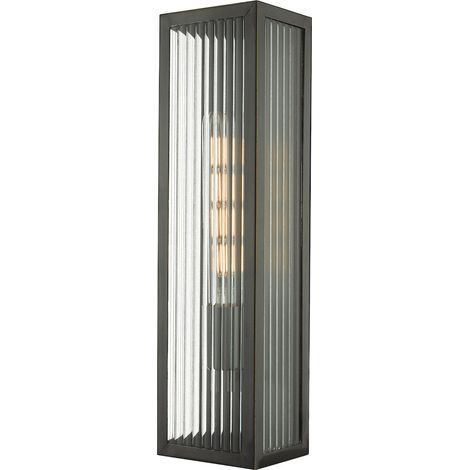 DAR KEEGAN - Applique Lanterne Bronze Frotté Large IP44 (1/4)