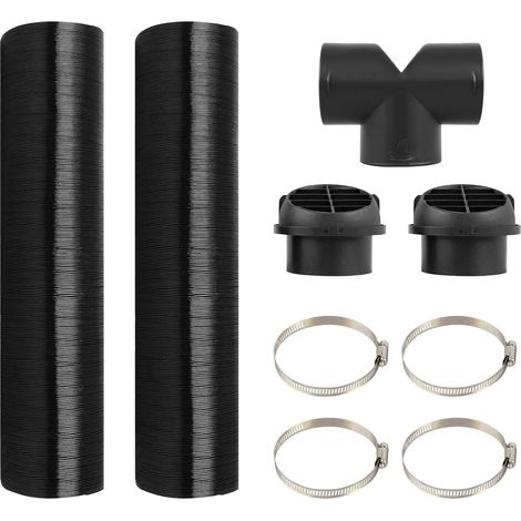 Conduit de tuyau de chauffage automatique de 75mm T Pièce+ sortie d'air chaud + colliers de serrage pour le chauffage de stationnement Diesel (1/5)