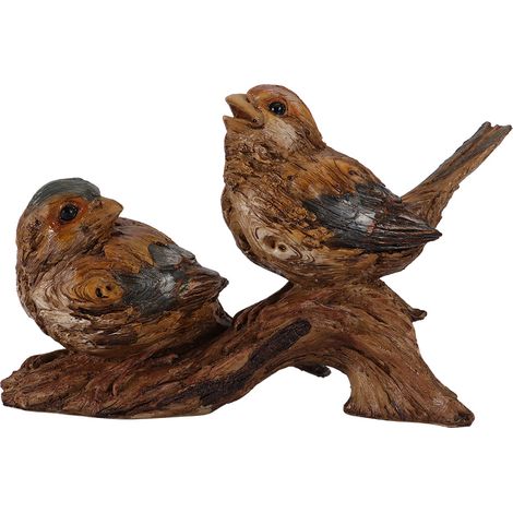 Décoration vintage en bois gravée représentant un double oiseau, décoration de fenêtre, artisanat double oiseau (1/5)