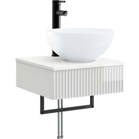 vidaXL Wall-Mounted Wash Basin High Gloss White 40 x 41 x 40.5 cm