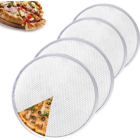 4er-Set Pizzaroste, Aluminium, antihaftbeschichtet, feines Maschengewebe, nahtlose Kante, für den Backofen (1/5)