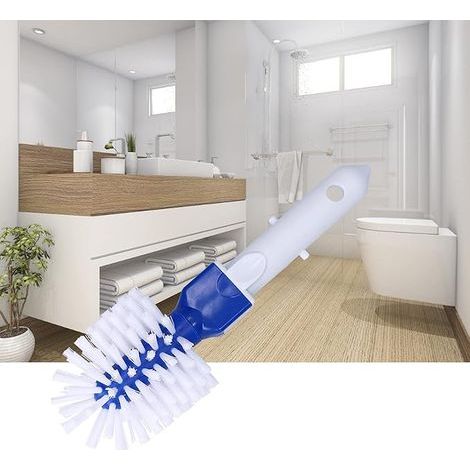 Cepillo para inodoro, cepillo de mano para baño, mango de plástico, cepillo para limpiar el inodoro del hogar, artículos de limpieza para el baño (1/5)