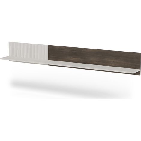 Étagère murale contemporaine beige et noyer 180 cm PUMP (1/4)