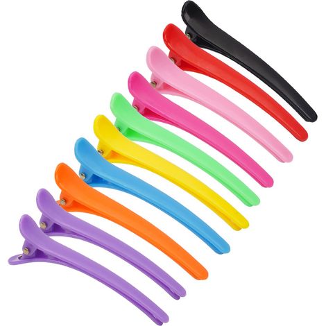 10 pinzas para el cabello, tipo pico de pato y dentado, de ABS, para peluquería y uso diario. (1/5)