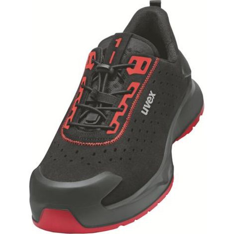 uvex Halbschuhe 1 x-craft S1 PL schwarz rot Weite 14 Größe 45 (1/5)