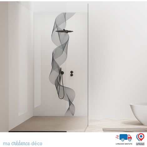 Panneau de douche : Vague dorée 4 - Couleur Gris anthracite - Alu composite - 90 - 245 (1/2)