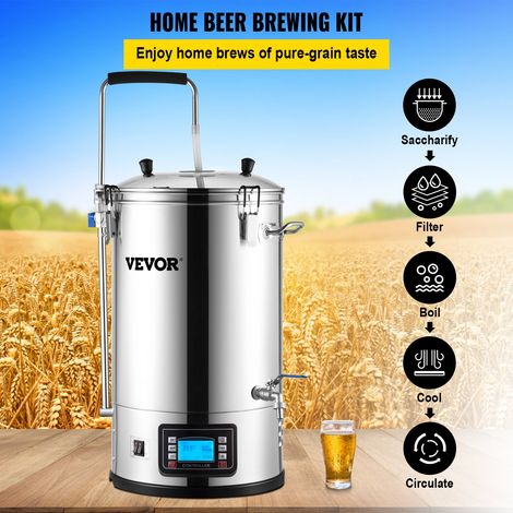 Cuve de Brassage 30 L Système de Brassage de Bière Tout-en-Un Pot 35 L Inox Cuve de Fermentation Bière Électrique avec Pompe de Cir… (1/5)