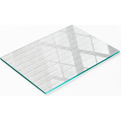 Tablero decorativo multifuncional de vidrio para pared de ladrillo de cocina, 80x52 cm. (1/5)