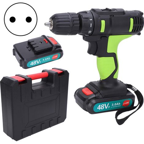 Perceuse à percussion 2 vitesses visseuse électrique portative perçage bois outil mains libres 100-240V AC prise UE (1/5)