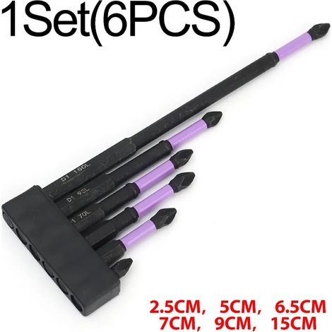 Jeu de forets magnétiques pour tournevis, embouts de vissage Phillips antidérapants, embouts de vissage à percussion en acier allié résistant aux outils électriques, embouts pour tournevis électriques (1/5)