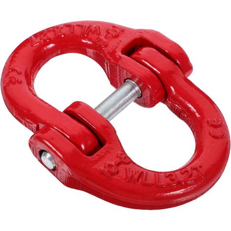 Maillon de connexion pour chaîne de sécurité, connecteur d'attelage en acier pour charge de 3,2 tonnes-9.50X7.00X2.00CM-Red