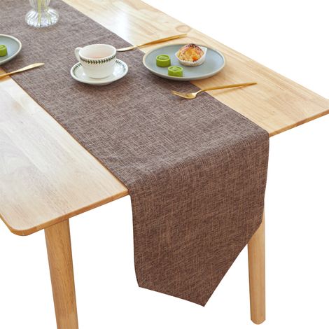 Table Runner - Polyester Imitation Linen - Wipeable Anti-Fade Wrinkle Free - For Dining Room Kitchen Living Room - 180 cm 210 cm 240 cm (1/5)